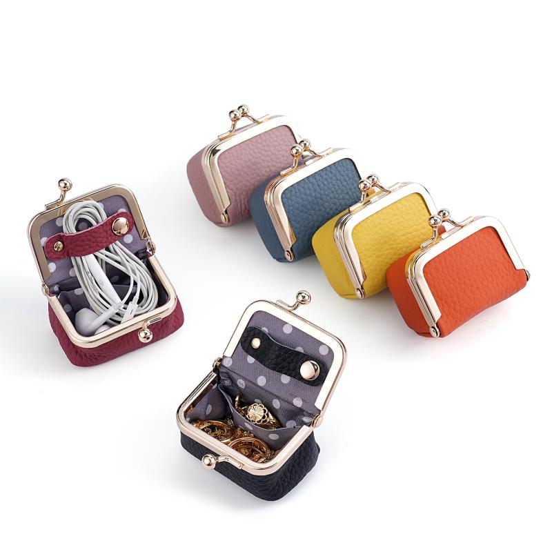 財布 レディース 小銭入れ コインケース 革 ミニ財布 小物入れ アクセサリー収納 牛革 無地 ブラック ..