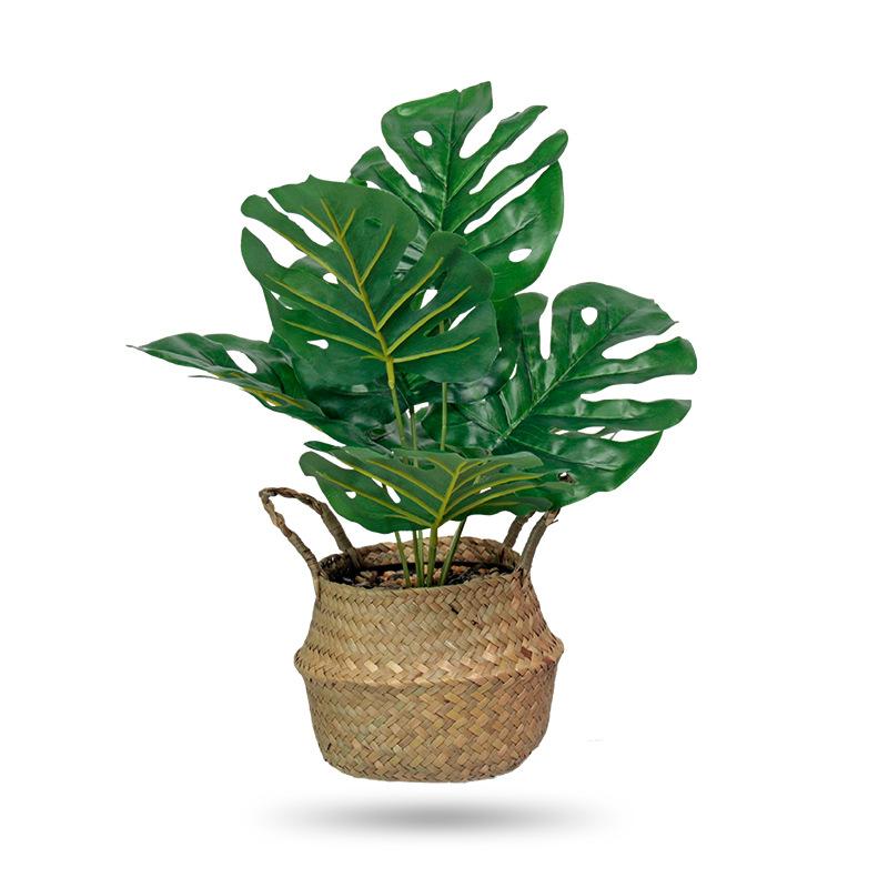 造花 人工観葉植物 フェイクグリーン 7頭 観葉植物 リアルタッチ 卓上 鉢植え 北欧風 おしゃれ インテリア 雑貨 38cm