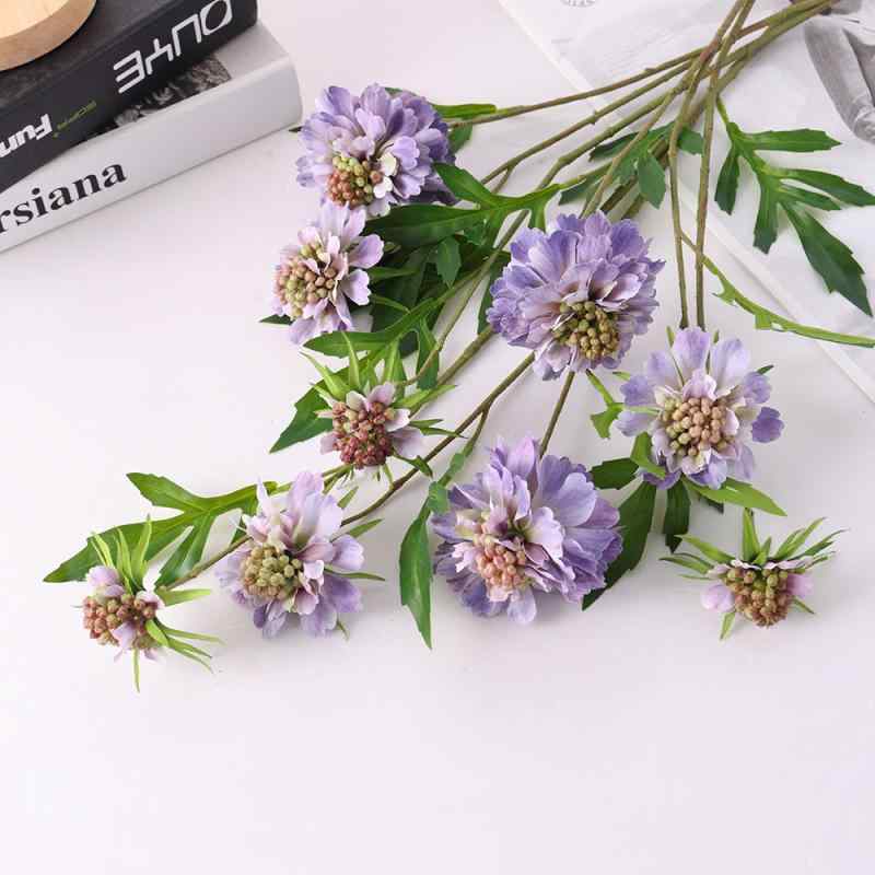 造花 3頭松虫花 撮影道具 結婚式 欧風 装飾 絹花 白 黄色 ピンク系 紫