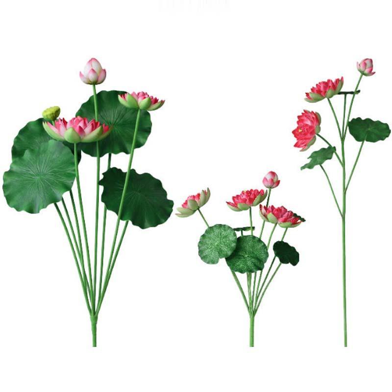 造花 蓮 供養 仏花 6本 絹花 インテリア アートフラワー 飾り 浅ピンク 白 オレンジ