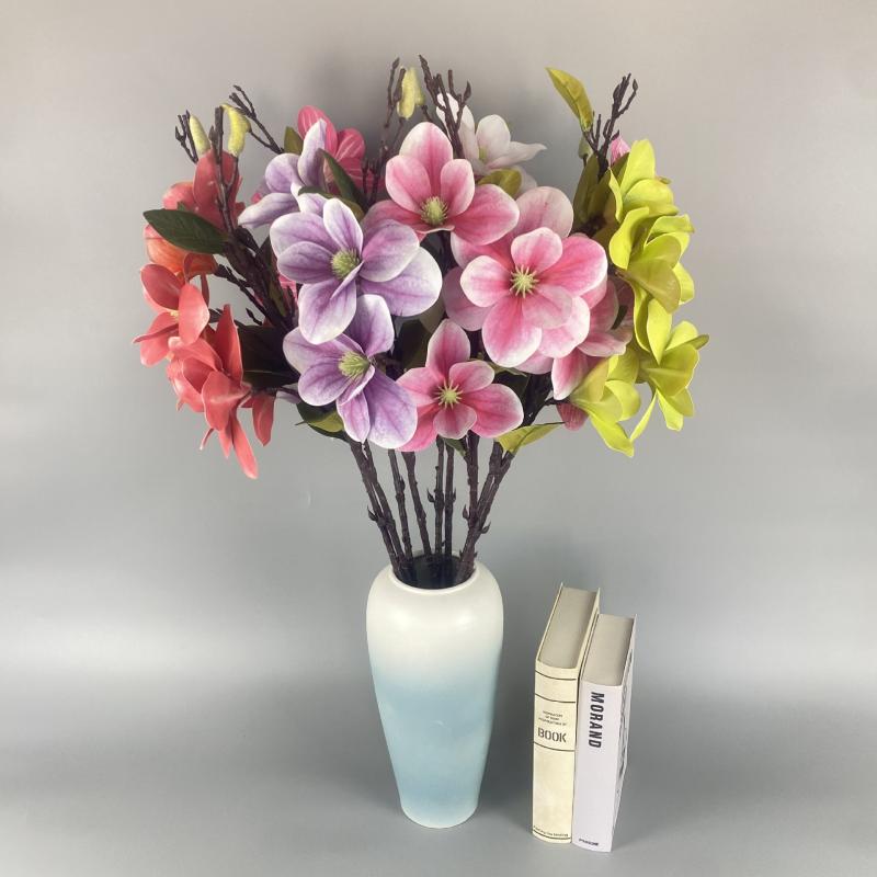 玉兰 造花 3Dプリント インテリア 飾り 結婚式 ホテル フラワー(x10)