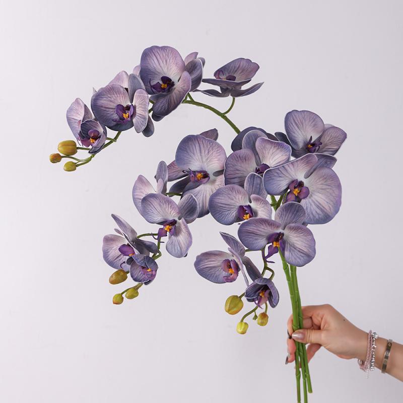 胡蝶蘭 蘭 造花 7本 欧風 結婚式 花材 アレンジメント インテリア ディスプレイ 白 レトロ色 緑 瑪瑙色 紅 ティー色 ピンク 紫(x2)