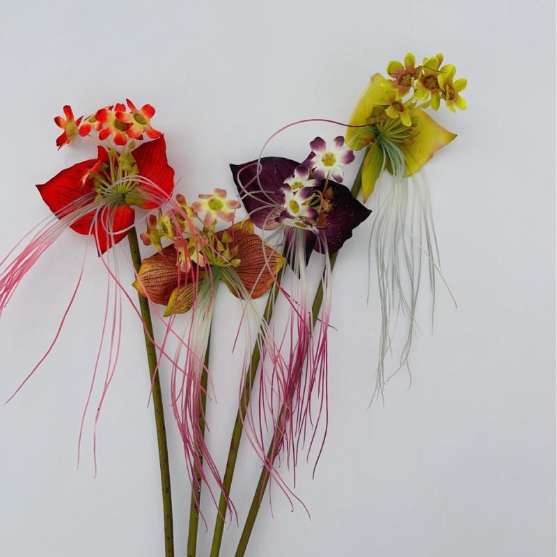 造花 トロピカル 蝶々 花 アートフラワー ディスプレイ ブーケ 結婚式 ウェディング 写真撮影 撮影道具 ホームデコレーション(x6)
