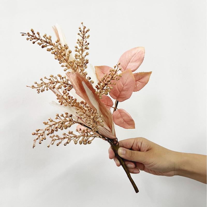 造花 インテリア アレンジメント 雛菊 アジサイ ピンク系 焦げ茶色 卓上 飾り ホームデコレーション