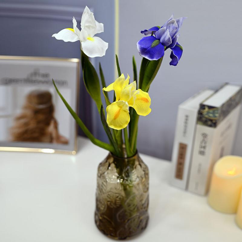 造花 PU製 アイリス アリス 飾り ホーム デコレーション フェイクフラワー リビング ダイニング 寝室 ベッドルーム(x2)
