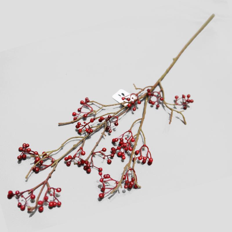 造花 フェイクベリー レッド 小さめベリー 蔓越莓（クランベリー） 野冬青（モチノキ） 67cm 結婚式 ウェディング 撮影道具 ホームデコレーション(x6)