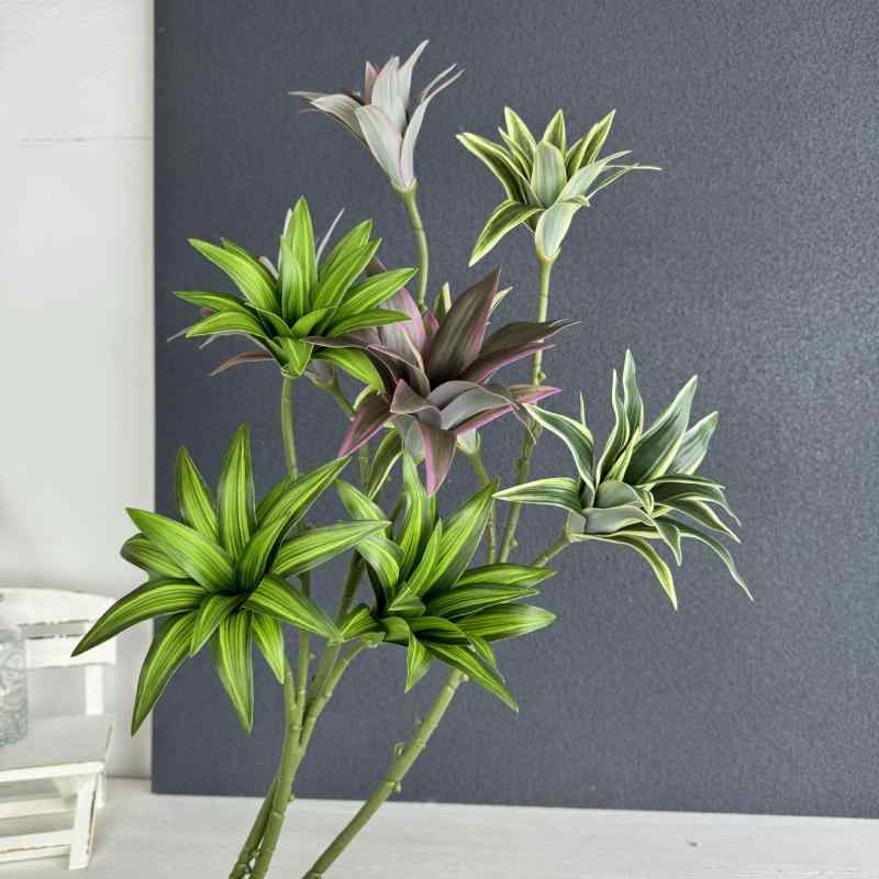 造花 アートフラワー 百合 竹 ゴールドエッジ 結婚式 ウェディング 舞台装飾 ディスプレイ 高さ80cm(x5)