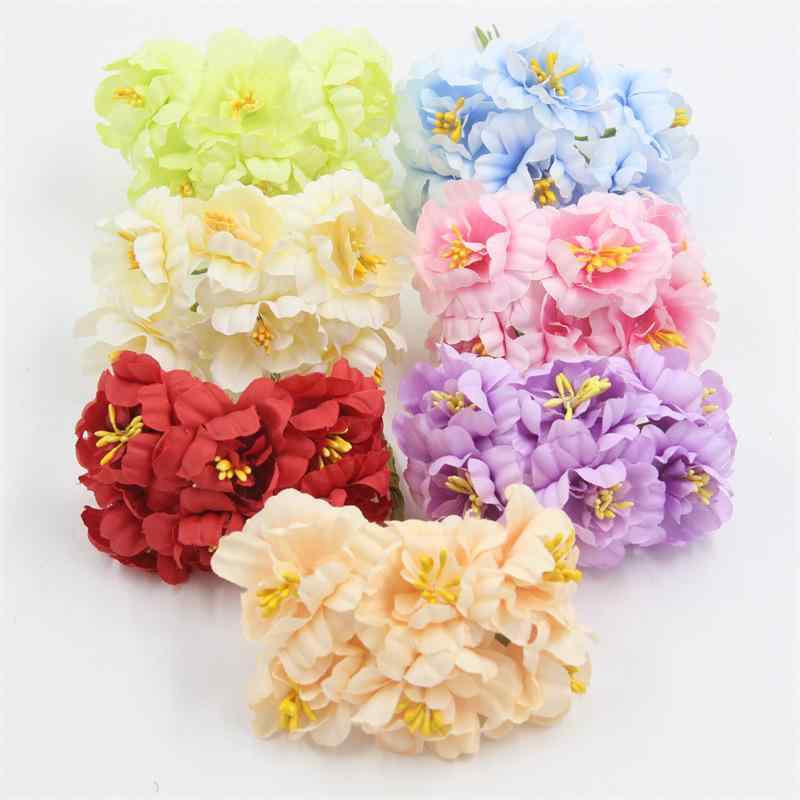 山茶花 造花 フラワー ブローチ パーツ DIY 花材 結婚式 ウェディング 髪飾り コサージュ 大赤 シャンパンカラー 空色 青ピンク スミレ色 萌黄色 杏色