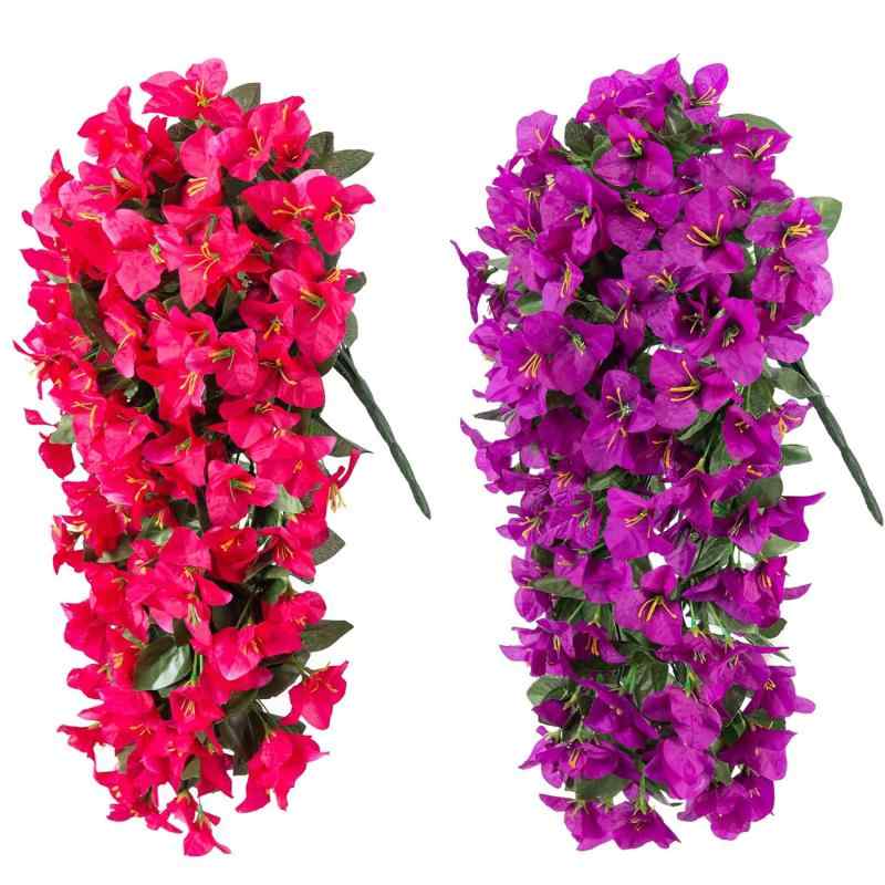 造花 壁掛け ブーゲンビリア 結婚式 ウェディング ラッパ花 藤の花 吊り下げ インテリア デコレーション 飾り 撮影道具(x5)
