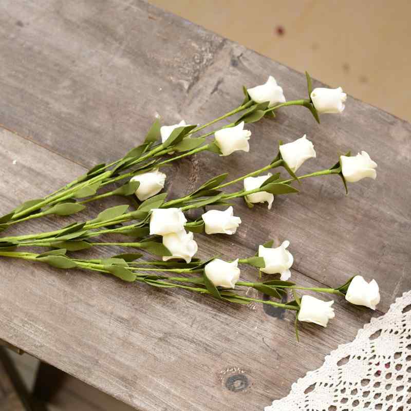 造花 薔薇 ブーケ 泡 花 リビング ダイニングテーブル 飾り インテリア アート 10本セット ホワイト グレー ピンク系 パープル レッドブラウン ブラウン