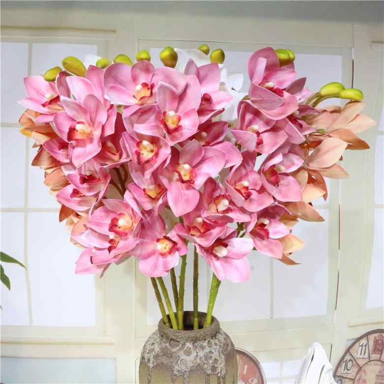 造花 ブーケ 胡蝶蘭 フラワー アレンジメント 3Dプリント 結婚式 ウェディング パーティー ディスプレイ 飾り 白 ホワイト 黄色 オレンジ 杏色 グリーン ピンク系