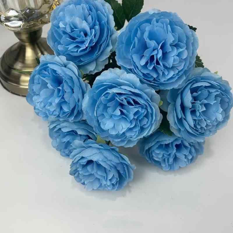 造花 9頭 ラナンキュラス ローズ アレンジメント Simulation フラワー 飾り 結婚式 ホテル ウェディン..