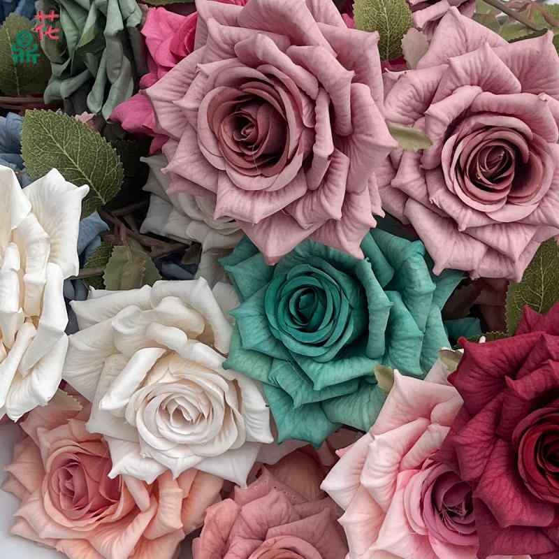 造花 ローズ 巻きバラ フラワー インテリア 写真撮影 撮影小物 ブーケ アートフラワー 飾り 装飾 白 ホワイト ピンク系(x2)