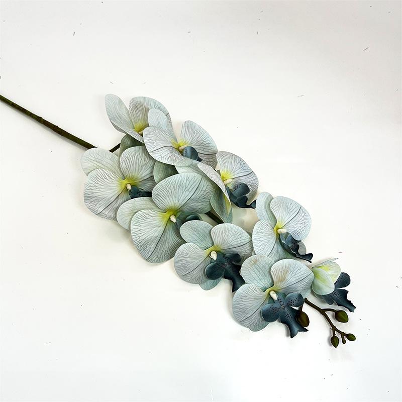 造花 9頭 蝴蝶蘭 豪華感 北欧風 テーブル装飾 アレンジメント ウェディング ブライダル パーティー イベント 写真撮影 絹花 PVC 3Dプリント ブルー パープル ピンク系(x10)