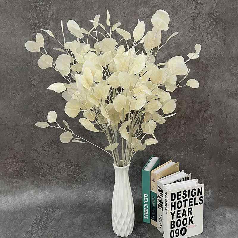 造花 ユーカリ 金銭葉 北欧 結婚式 装飾 アップルリーフ フェイクフラワー インテリア 暗紅色 ブルー 秋色 シャンパンカラー 枣紅色 白 ピンク レッド グレー 橘色 灰緑(x10)