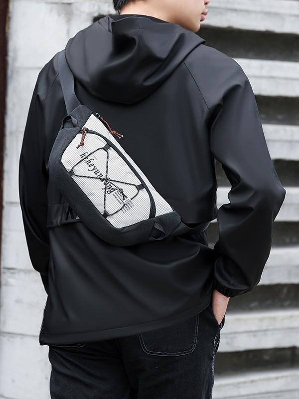 ボディバッグ 男性用 大容量 斜めがけ 鞄 ストライプ 8インチタブレット収納可能 スポーツ アウトドア ..