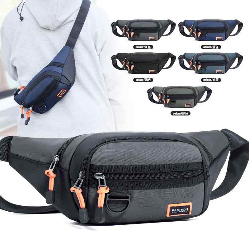 ウエストバッグ 男性用 大容量 オックスフォード布 撥水 斜めがけ ボディバッグ 軽量 普段使い 旅行 アウトドア 多機能 黒 ブラック グレー グリーン ネイビー ブルー