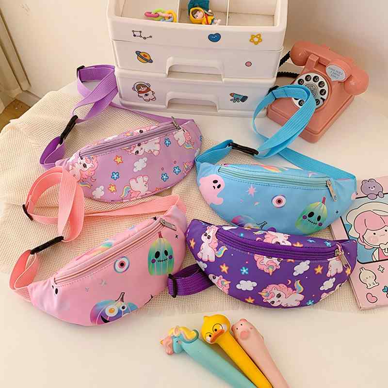 子供用バッグ 秋冬 カートゥーン かわいい ベビー キッズ ウエストバッグ ナイロン 軽量 ガールズ プリ..