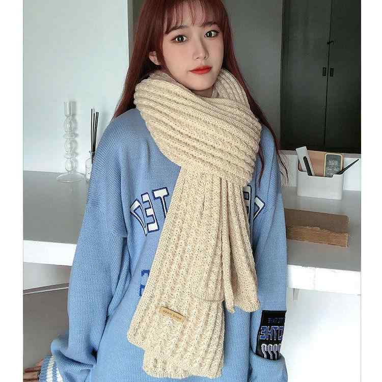 マフラー ストール レディース メンズ 秋冬 ニット 厚手 無地 保温 学生 カップル ベージュ キャメル ..