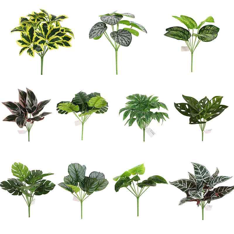 造花 観葉植物 モンステラ フェイクグリーン ウェディング ブーケ パーツ インテリア デコレーション 写真撮影(x2)