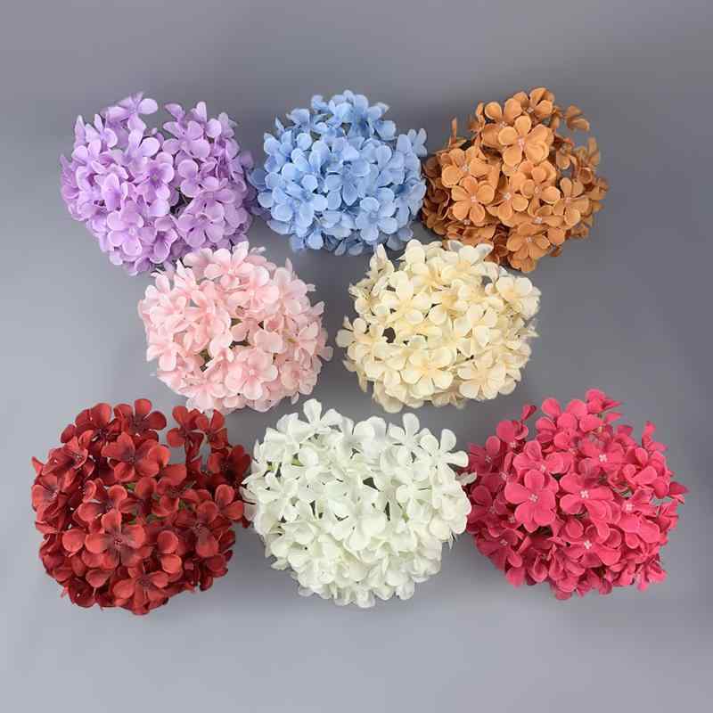 造花 大判アジサイ 結婚式会場 花壁 DIY フラワーアレンジメント アートフラワー アジサイヘッド 紫色 ピンク系 青 白 シャンパンカラー オレンジ レッド(x3)