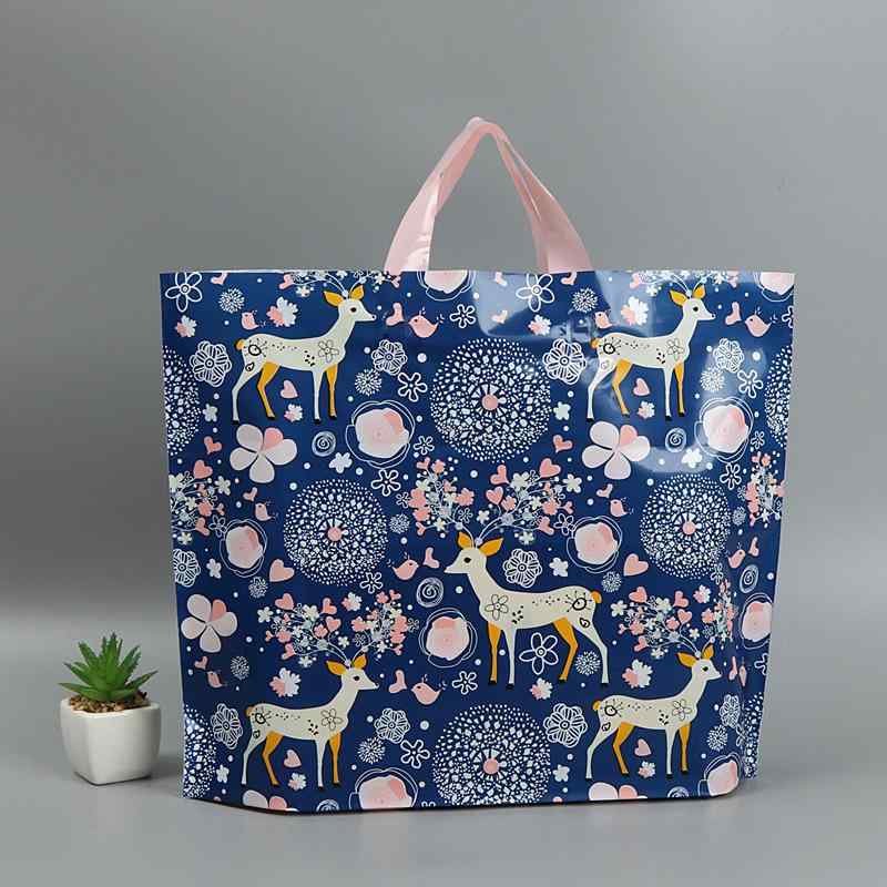 手提げ袋 レディース メンズ プラスチック製 ショッピングバッグ ギフトバッグ PE 仙鹿 40 32 45 10 33 25