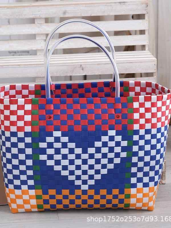 かごバッグ レディース ハンドバッグ 編み込み ビーチバッグ ショッピングバッグ 大容量 ピクニック 手..