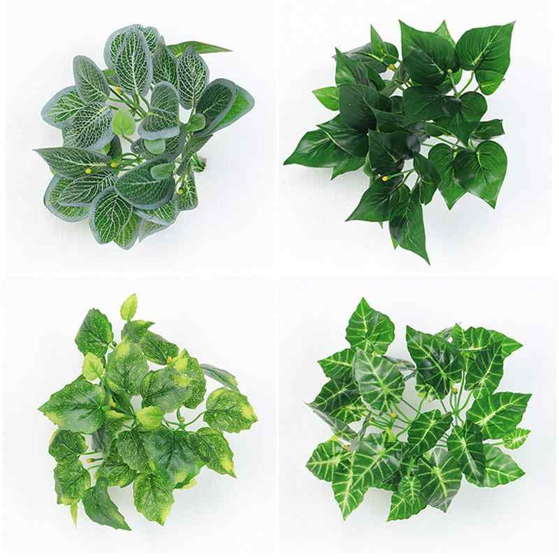 人工観葉植物 ペルシャ草 芝生 背景用壁装飾 撮影用小物 造花 オオバギ 蔓性植物 ベニウチワ