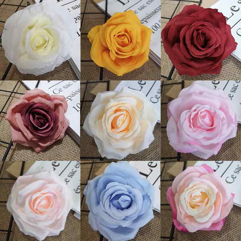 バラ 造花 DIY フラワー アレンジメント ブーケ ウェディング 結婚式 パーティー イベント 装飾 グラデーションピンク ライトブルー 玉粉 ピンク シャンパン ホワイト オレンジ 暗赤 紫色 大頭巻エッジ 巻きバラ(x10)