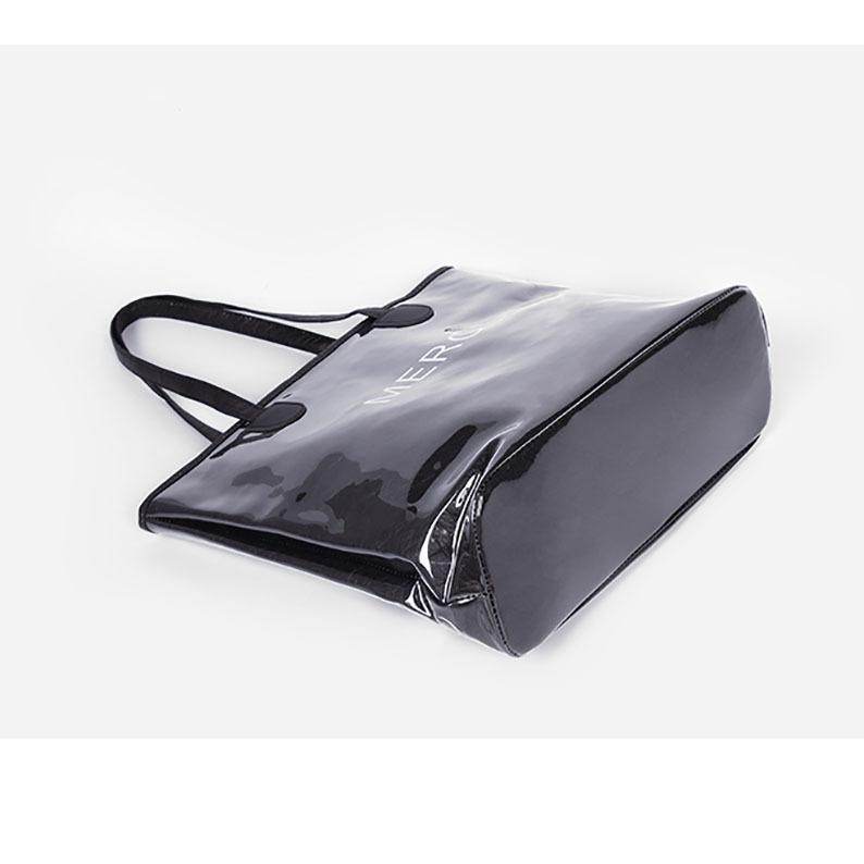 手提げ袋 レディース 防水 PVC 牛革紙 ショッピングバッグ 二層 厚手 普段使い(x100)