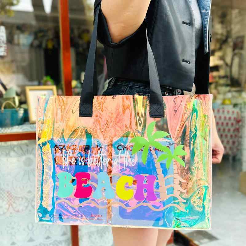 バッグ レディース ビーチバッグ レーザー加工 PVC ハンドバッグ スイミングバッグ ショルダーバッグ ..