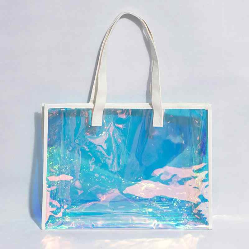 トートバッグ レディース ビーチバッグ 防水 PVC 透明 スイミングバッグ ジェリーバッグ 肩掛けバッグ ..
