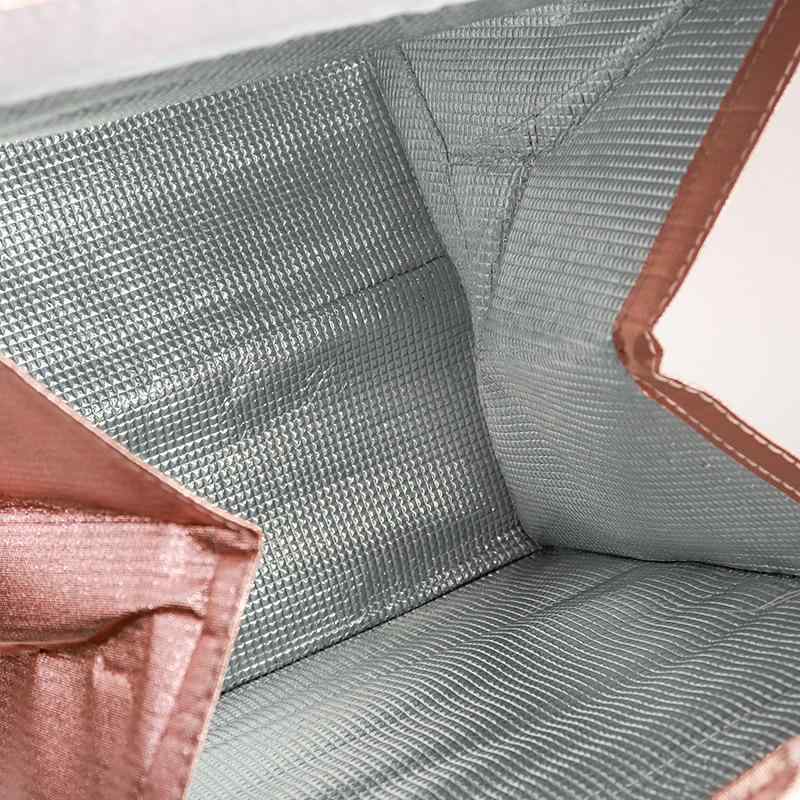 保温バッグ レディース メンズ 手提げ アルミ箔 無地 ランチバッグ クーラーバッグ お弁当袋 ケーキ 保冷バッグ ピクニック エコバッグ トートバッグ(x10...