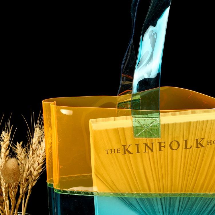 トートバッグ 透明 ギフトバッグ PVC ハンドバッグ 買い物袋 手提げ袋(x100)