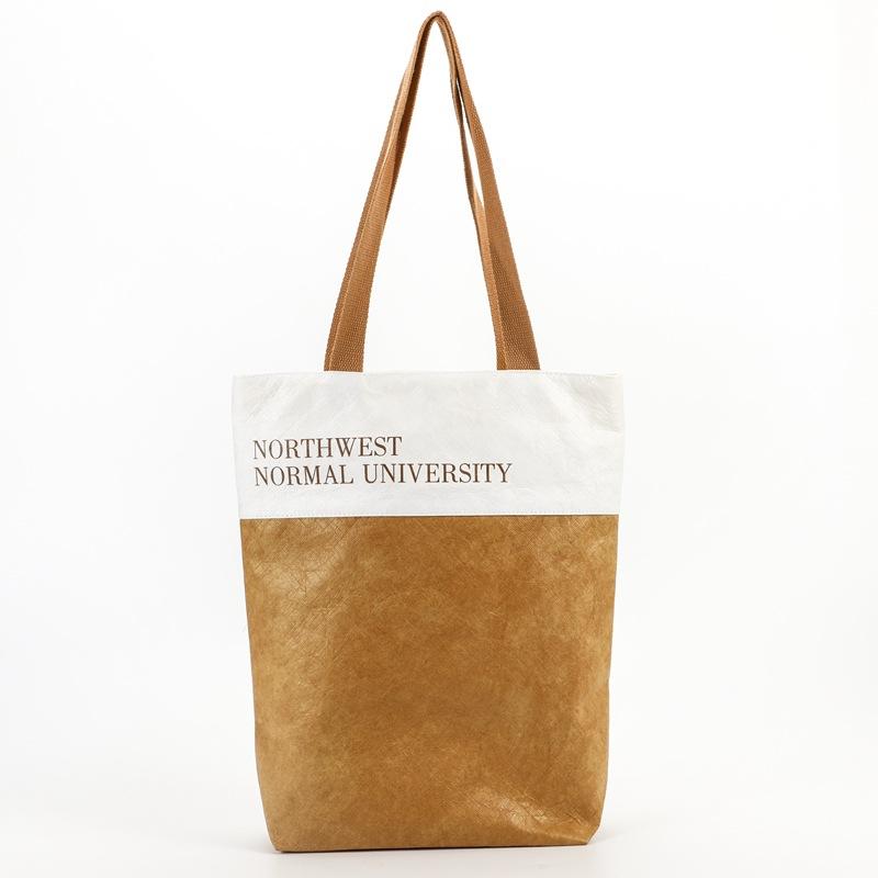 紙袋 手提げ袋 杜邦紙 洗える エコバッグ UVプリント ロゴ入れ可能 丈夫 破れにくい レトロ 普段使い ギフト(x100)