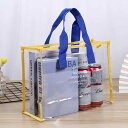 PVCバッグ レディース メンズ 透明 鞄 手提げ ギフト ショッピング 化粧ポーチ 旅行 洗面用品 黄色 グレー(x100)