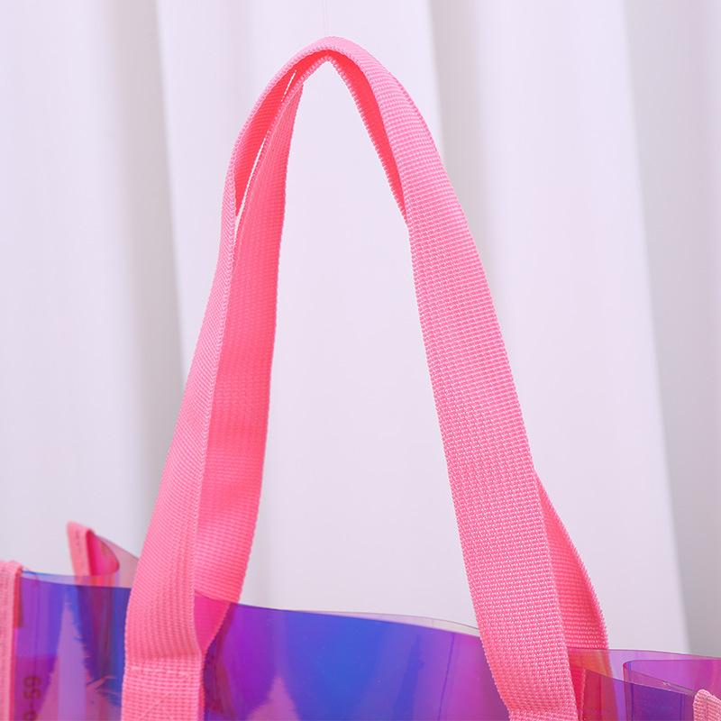 バッグ レディース PVC 肩掛け 手提げ ポータブル 洗漱用品 セット 防水 軽量 普段使い ピンク(x100)