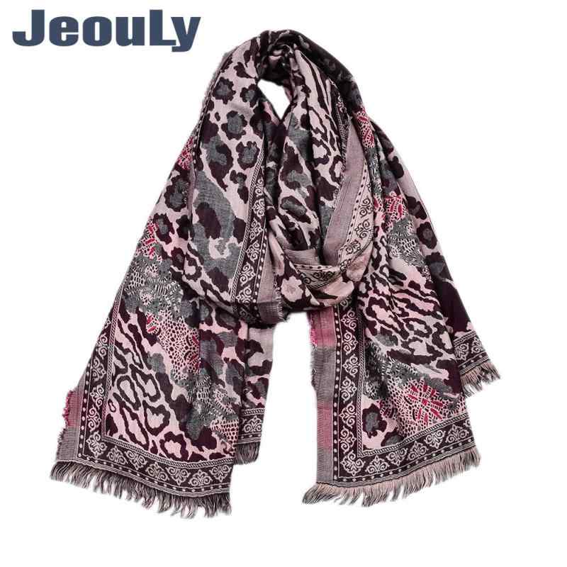 マフラーメンズ男性用秋冬豹柄ヒョウ...