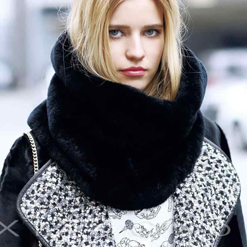 マフラー レディース 秋冬 暖か フェイクファー 無地 シープスキン風 ネックウォーマー メンズ ブラッ..