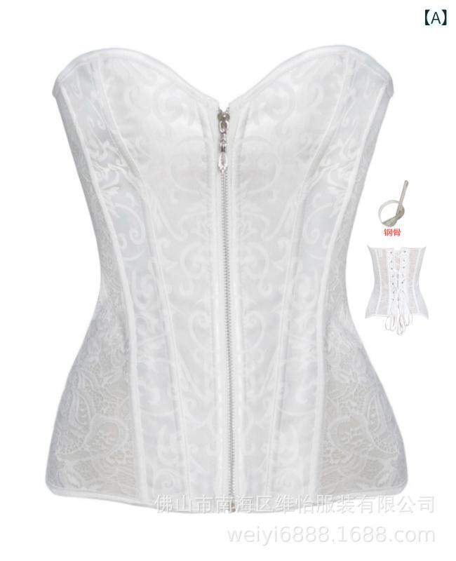 ボディスーツ レディース 補正下着 ウエストニッパー コルセット ビスチェ ポリエステル レース 花柄 ジャカード 腹部 お腹 引き締め くびれ バストアップ ...