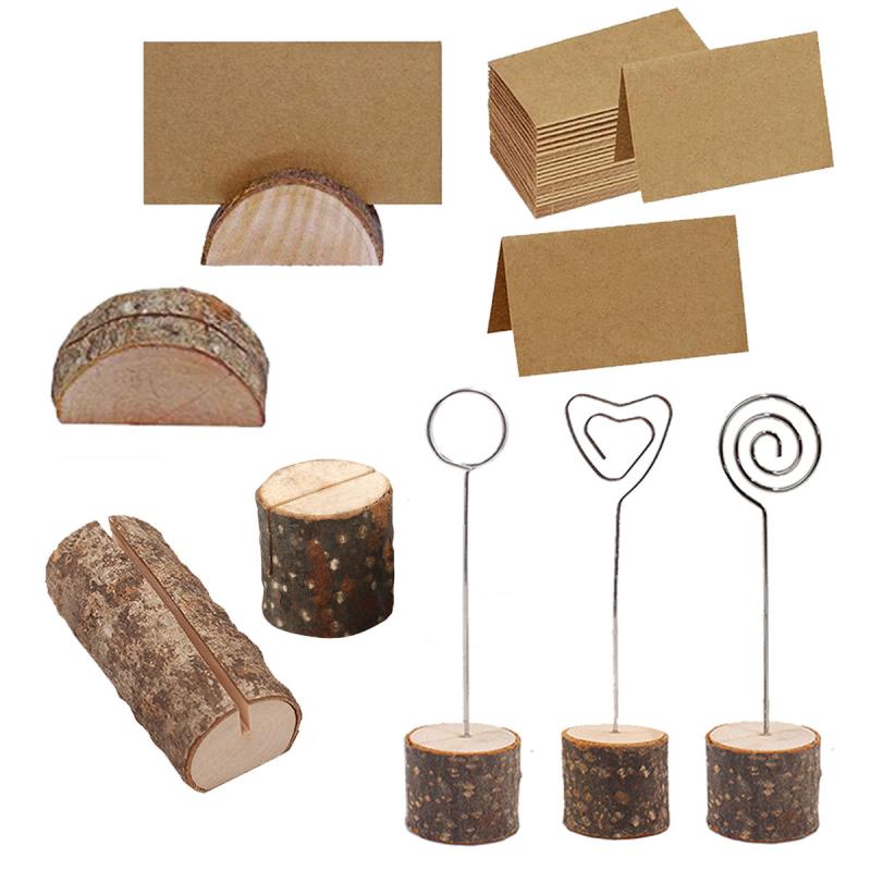 メモクリップ 木製 ウッド 結婚式 パーティー イベント ホームデコレーション 写真立て カードスタンド メモスタンド