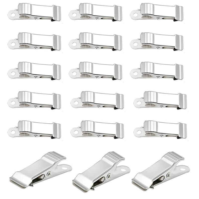 クリップ 文具 事務用品 金属製 無歯 スプリングクリップ 多機能 名刺 ブックマーク 毛胚 白ニッケル ..