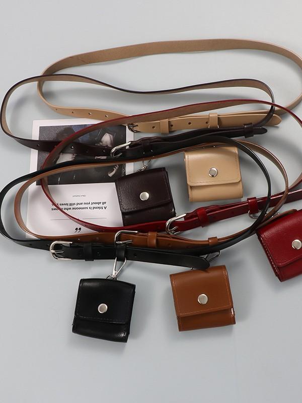 ウエストバッグ レディース 革 ミニ ポシェット 斜めがけ かわいい おしゃれ ショルダーバッグ レザー 牛革 レッド ブラウン ブラック