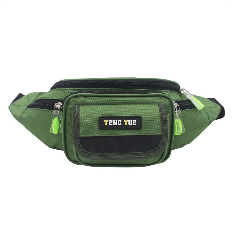 ウエストバッグ 男女兼用 多機能 オックスフォード生地 無地 アーミーグリーン/エメラルドグリーン/ス..
