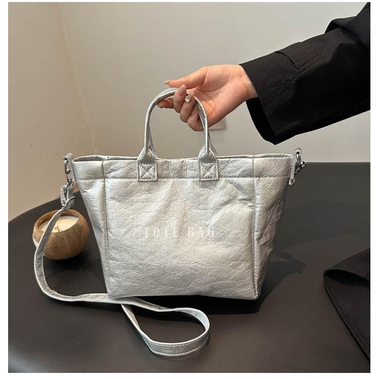 ショルダーバッグ レディース 2way 牛革風 ペーパーバッグ 軽い 斜めがけ ハンドバッグ 通勤 買い物袋(x100)