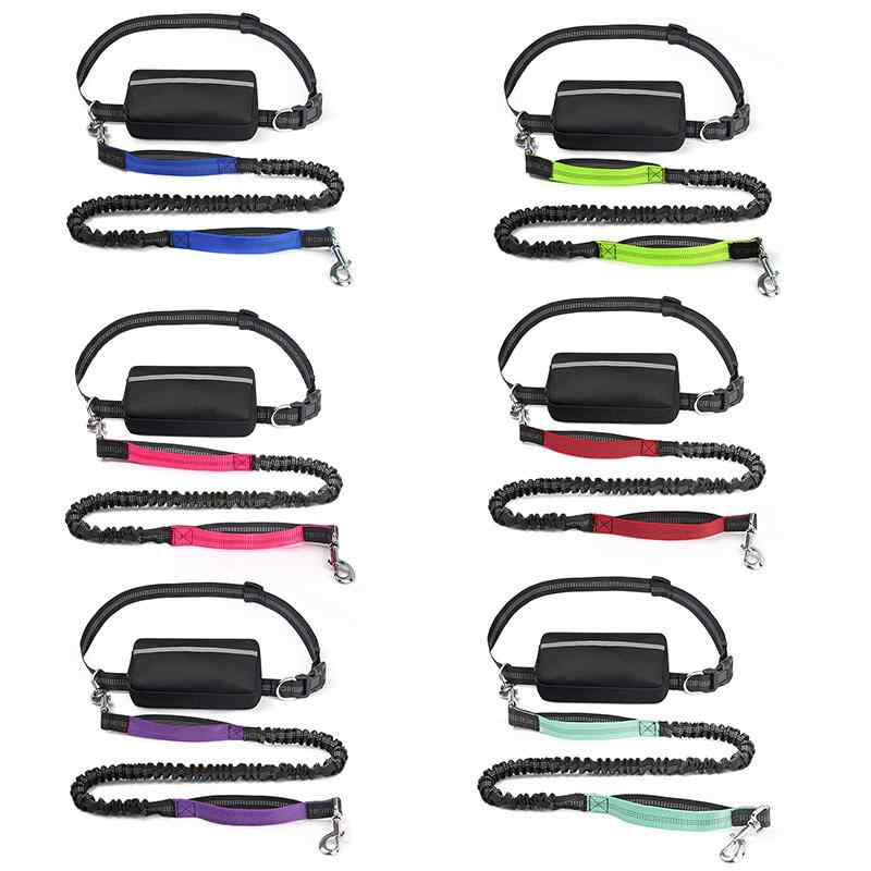 ペット 牽引ロープ リード セット ランニング用 ウエストポーチ 反射素材 伸縮リード 犬 散歩 ジョギン..