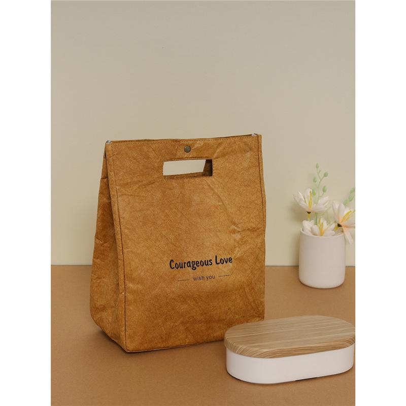 紙袋 レディース メンズ ランチバッグ 弁当袋 手提げ バッグ 防水 通勤 通学 美式 レトロ(x100)