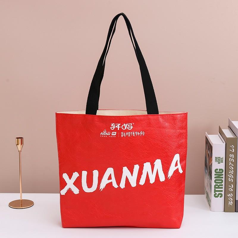 紙袋 カスタム レトロ 帆布 バッグ クラフト紙 防水 撥水 トートバッグ ショルダーバッグ エコバッグ UVプリント(x100)