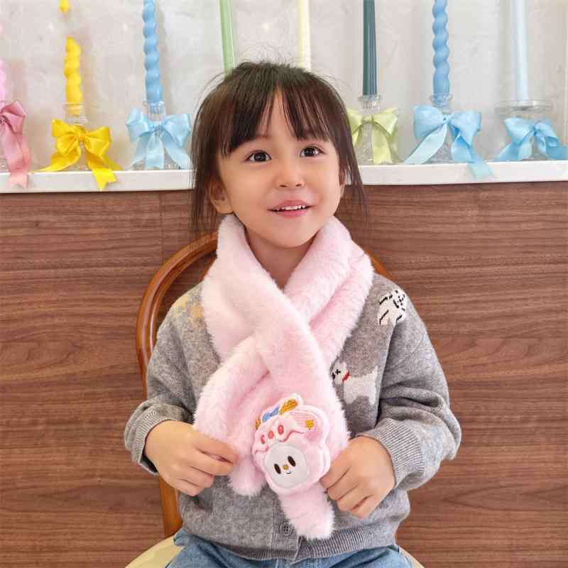 マフラー キッズ 子供 女の子 かわいい 秋冬 防寒 ぬいぐるみ風 フェイクファー ボーイズ カートゥーン..
