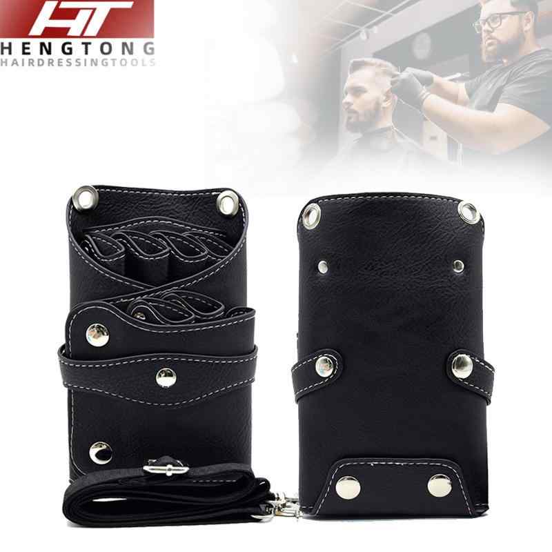 シザーバッグ 美容師 理容師 プロ用 ウエストバッグ ショルダーバッグ 2WAY 美容ツール 収納 散髪 ハサミ シザーケース ブラック